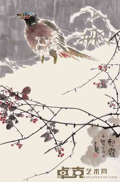 张继馨 初雪 镜心 68×45cm